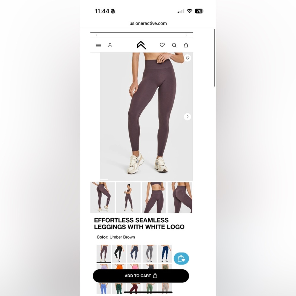 Oner Active Effortless Seamless Leggings Umber Brown